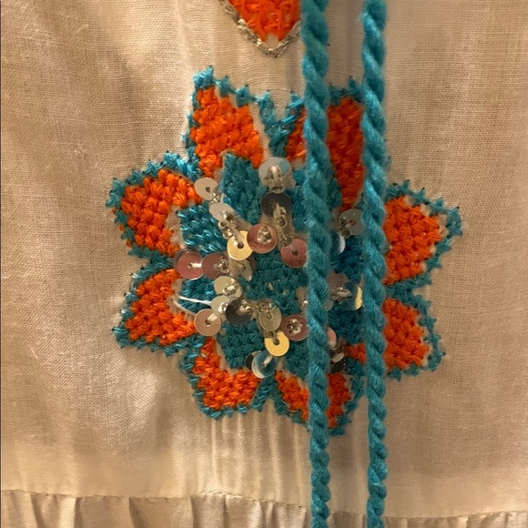 Blue and White Flutter Sleeve Midi Sundress - Picture 4 of 12